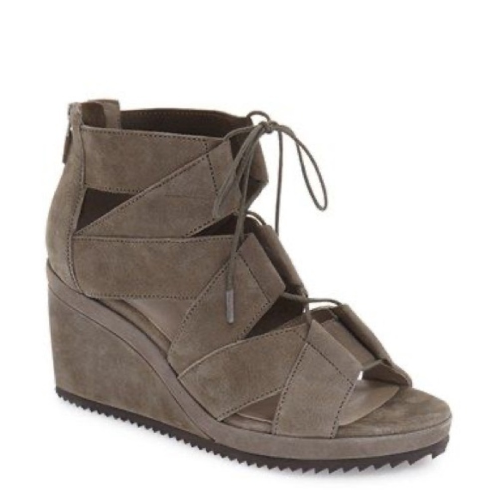 Eileen Fisher Dibs Lace-Up‎ Wedge Graphite